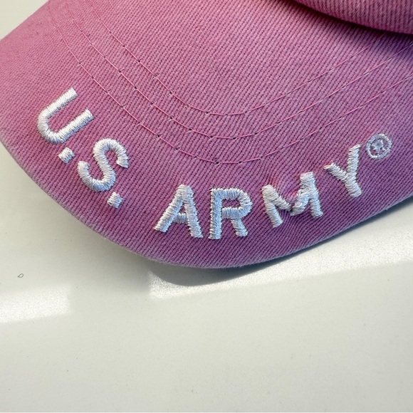 NEW! U.S. Warriors Pink U.S. Army Woman Retired Cap Adjustable Embroidered Hat - Picture 7 of 8